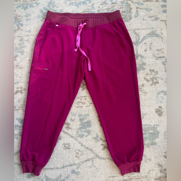 Figs Women's Jogger Scrub Pants- Dark Magenta - Picture 9 of 9